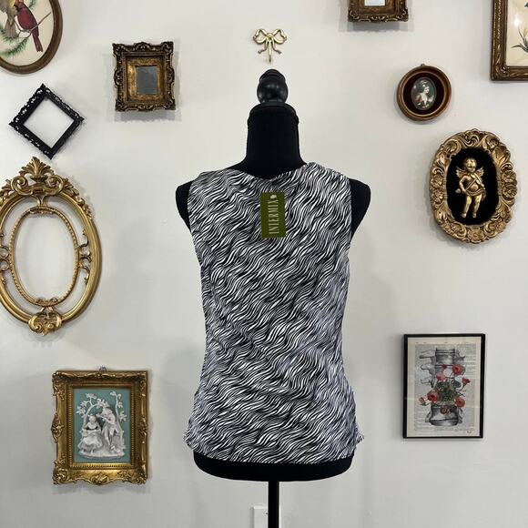 Vintage Y2K Intermix Zebra Print Silk Cowl Neck Sleeveless Top silk size xs - Picture 5 of 6